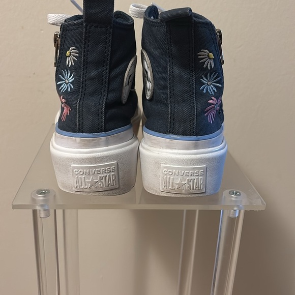 Converse All Satar Kids Navy Blue High-Top Sneakers - Picture 4 of 9